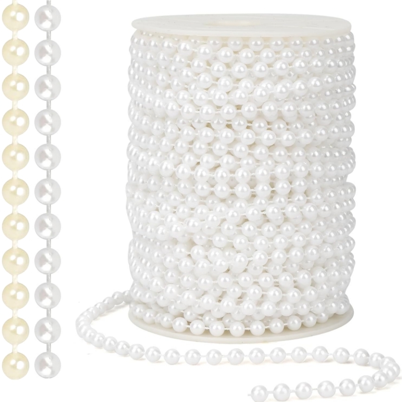 Pearl Trim Chain - 2/5M ABS Mutiara Imitasi Manik Rantai