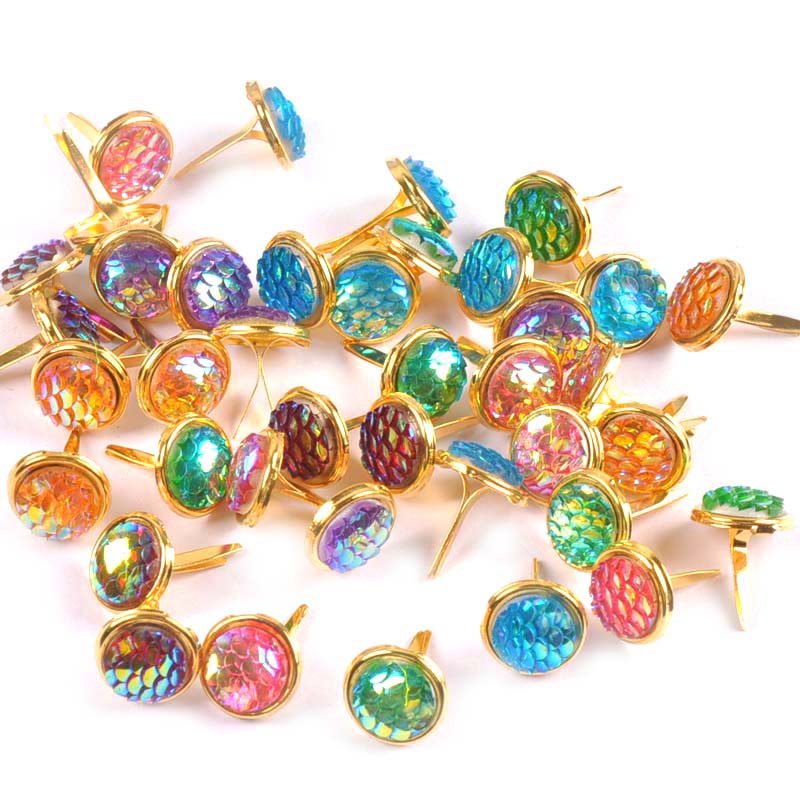 Embellishments For Scrapbooking - 13X13Mm 20Pcs Mix Squama Pola Brads