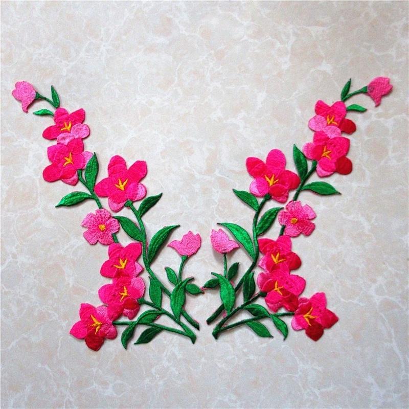 Applique Patch Flower - 1/2 buah Patch bunga biru bagus