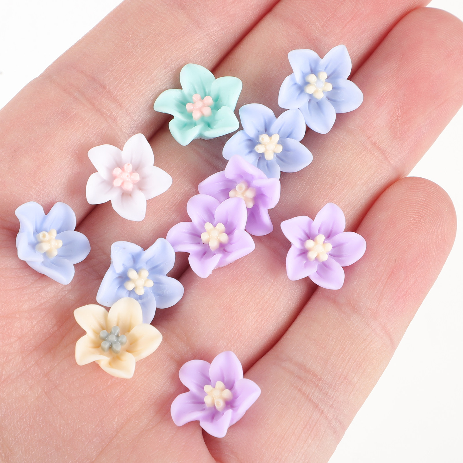 Embellishment Crafts - 200Pcs Hiasan Bunga Resin Unik Set