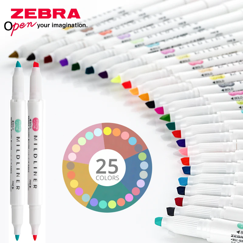 Zebra Pen Mildliner - 25 Warna Jepang ZEBRA Mildliner Highlighter