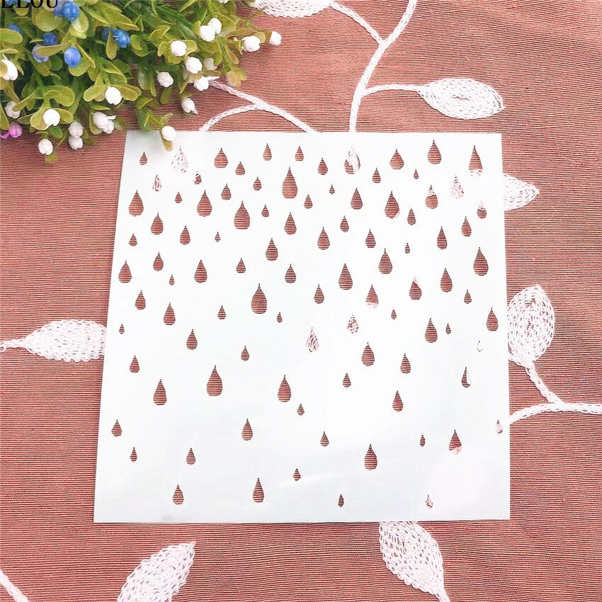 Embellishments For Scrapbooking - 15*15 Hujan Buku Tempel Stensil Semprot