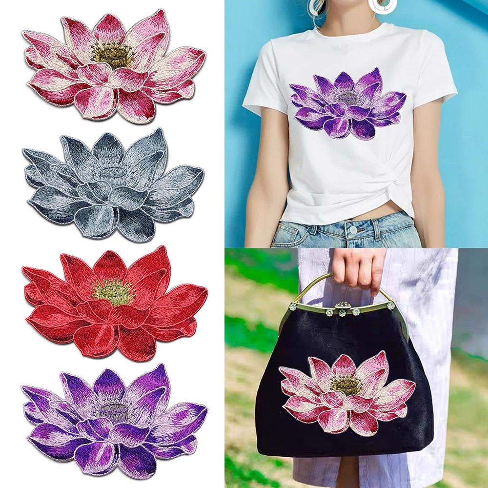 Applique Patch Flower - Patch bunga Lotus lembut Aksesori gaun