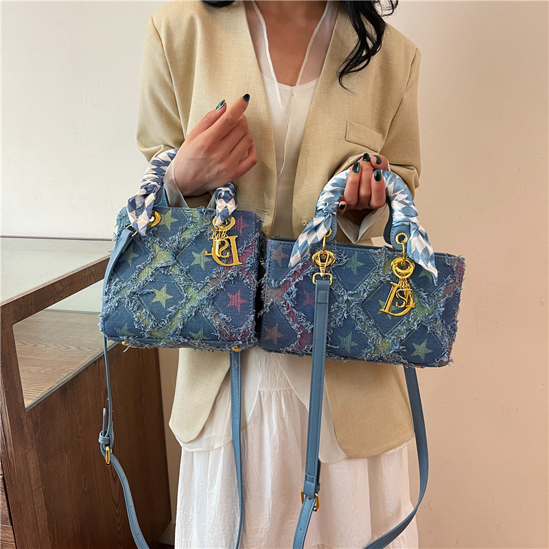 Tas Tangan Bintang Denim Baru  - Craft Embellishment Storage ulasan dan harga