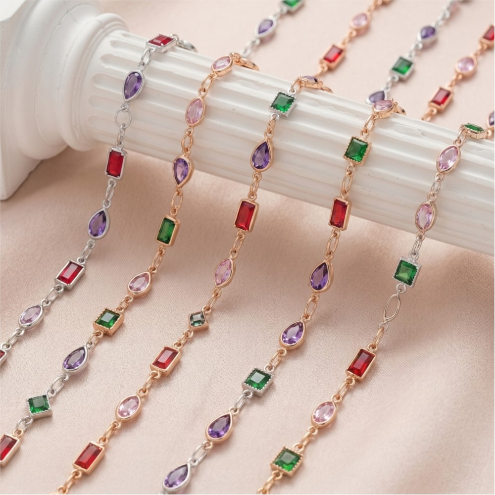 Rantai Perhiasan Oval Berhiask - Pearl Trim Chain ulasan dan harga