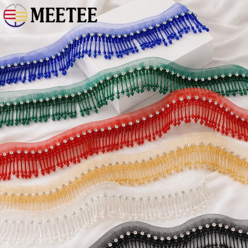 1 Yard 5cm Renda Berhias Manik - Fringe Ribbon Sewing ulasan dan harga