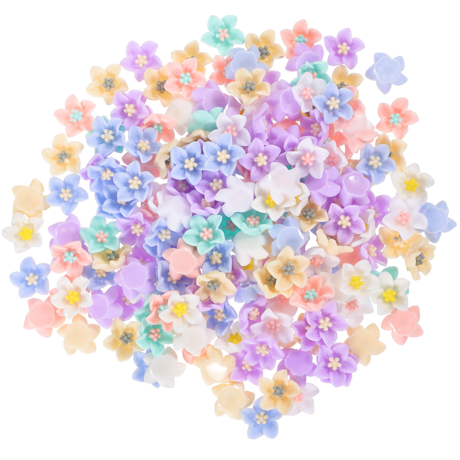 200Pcs Hiasan Bunga Resin Unik - Embellishment Crafts ulasan dan harga