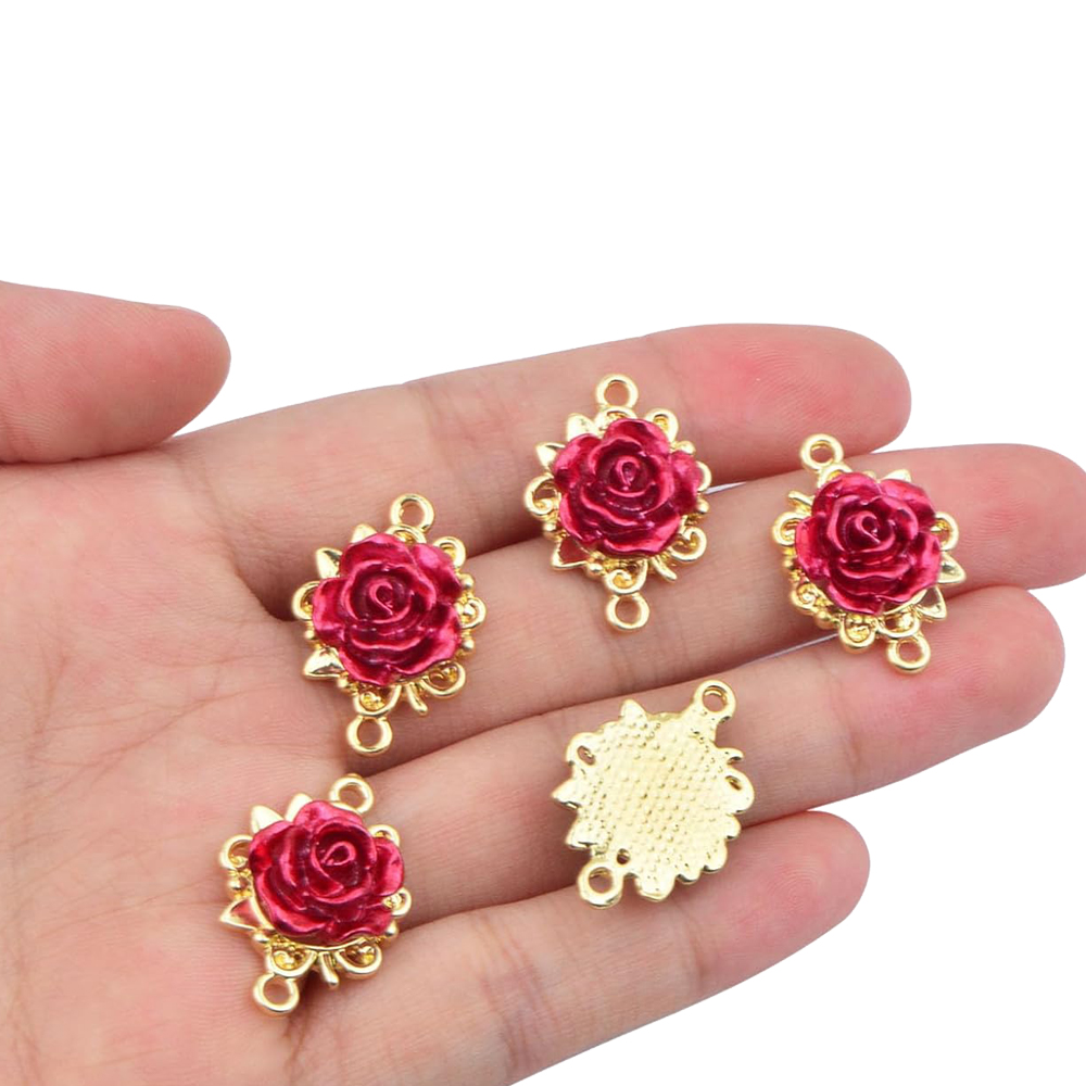 5/10 Buah Liontin Mawar 3D Kon - Embellishment Crafts ulasan dan harga