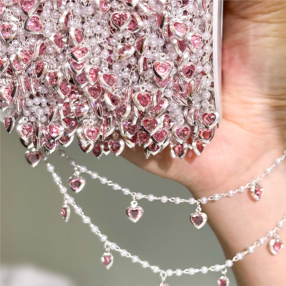 Rantai Kuningan Kristal Hati P - Pearl Trim Chain ulasan dan harga