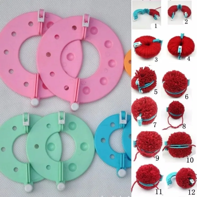8 Buah 4 Ukuran Bola Bulu Pene - Pom Pom Maker Tool ulasan dan harga