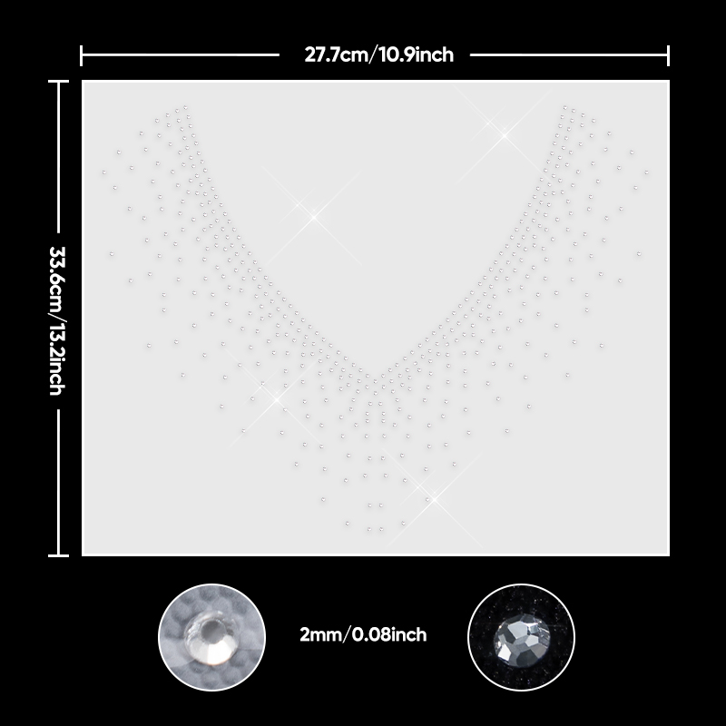 QIAO 1/2/4/6Pcs Stiker Transfe - Hotfix Rhinestone Sheet ulasan dan harga