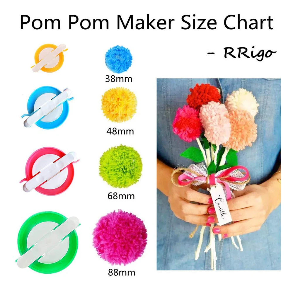 Kit Pembuat Pom Pom 4 Ukuran d - Pom Pom Maker Tool ulasan dan harga