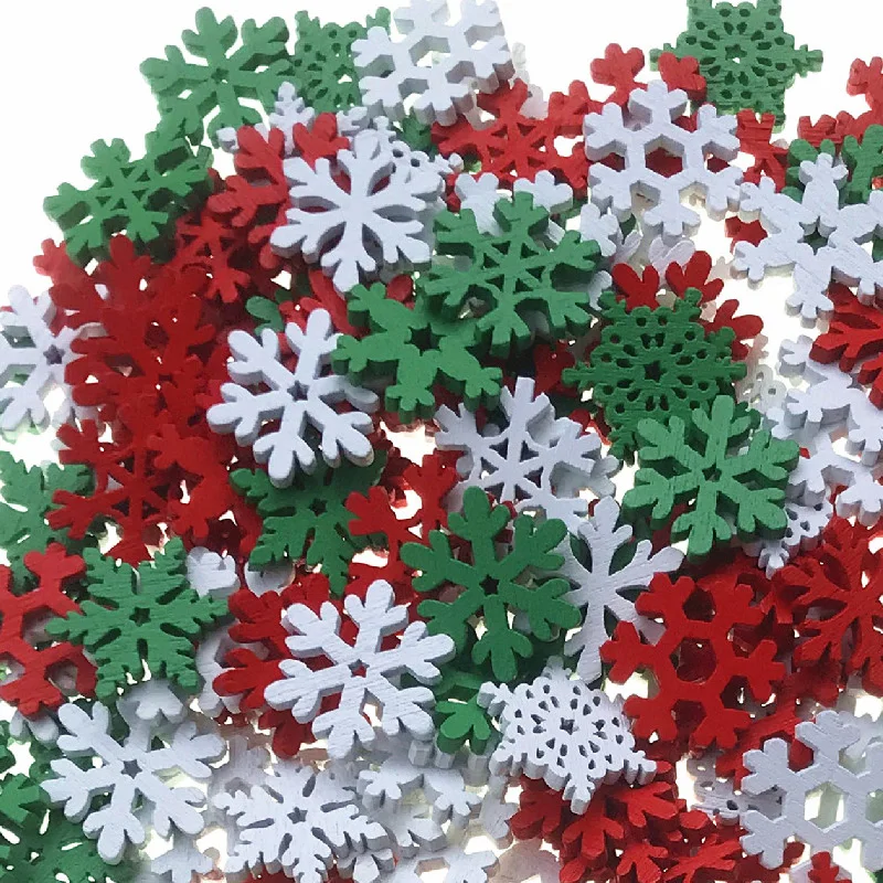 50PCS Potongan Kayu Berwarna C - Christmas Craft Embellishment ulasan dan harga