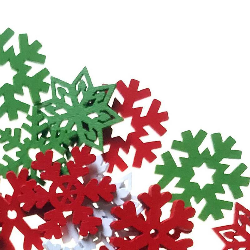 50PCS Potongan Kayu Berwarna C - Christmas Craft Embellishment ulasan dan harga