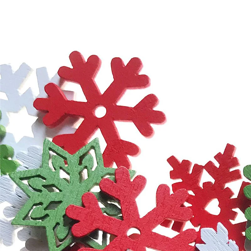 50PCS Potongan Kayu Berwarna C - Christmas Craft Embellishment ulasan dan harga