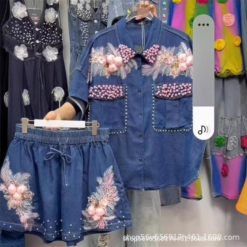 Kaus Denim Bordir Bunga Manik- - Applique Patch Flower ulasan dan harga